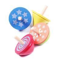 4PcsSet Kids Funny Wood Gyro Toys Children Adult Relief Stress Desktop Spinning Top Toys For Children Kids Birthday Gifts