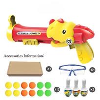 Kids Soft Ball Launcher Toy Manual Soft Dart Gun Includes 12 Soft Balls Goggles Target Baby Shooting Toy Gifts for Boys Ages 4-8 raudona