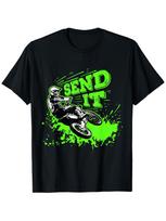 Send It Funny Dirt Bike Motocross MX Supercross Rider TShirt 100 Cotton ONeck Short Sleeve Summer Casual Unisexs Tshirt S