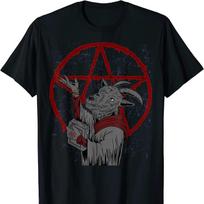 Demon Baphomet Devil Goat Goth Lucifer 666 Satanic Pentagram T Shirt New 100 Cotton Short Sleeve ONeck Tshirt Casual Unisexs Top S