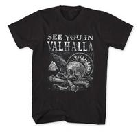 See You in Valhalla Norse Myth Valknut Vegvisir Runes Raven Skull TShirt 100 Cotton ONeck Short Sleeve Casual Unisexs Tshirt S