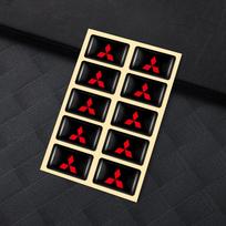 10Pcs 3D Car Emblem Epoxy Stickers Decor Accessories For Mitsubishi 9 Ralliart EX ASX L200 Colt Outlander Pajero Lancer Eclipse