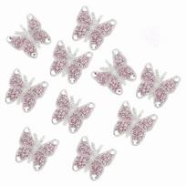 10pcs Silver & pink Embroidery Patches Beaded Appliques Applique Decor  DIY Accessories rožinė