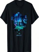 Avatars Na'vi In Pandoras Jungle At Night With Logo T-Shirt S įvairiaspalvis