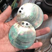 70mm Black Mother-of-Pearl Double-Hole Shell Slice for DIY Jewelry and Clothing Accessories