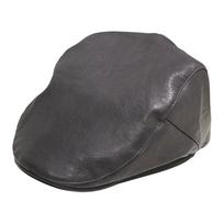 Simple PU Leather Beret Hat Vintage Adjustable Strap Octagonal Cap Hip Hop Panama Hat For Men Women pilka