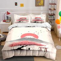 Cherry blossoms, Mount Fuji, sun. Bedding sets Duvet cover sets Duvet covers Pillowcases(1 * Duvet Cover 2 * Pillowcases without duvet insert) 135x200cm