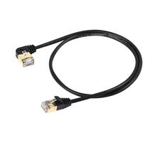 SinLoon Right Angle Cat8 Ethernet 40Gbps 2000MHz Plug SFTP Cable Cat8 RJ45 Connector Gaming LAN for PC and Router Use 90-degree Cable, High-Speed