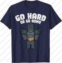 Gym Go Hard or Home Workout Motivation Fitness Unisex TShirt Graphic Vintage Classic Funny Short Sleeve Tee Cotton Sport Top S
