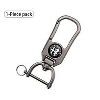 Car Metal Keychain with Epoxy Logo Crystal Drop  For Alfa Romeo 159 Giulietta 147 Mito Giulia 156 166 GT Stelvio Tonale 4C 8C pilka