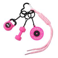 Heart Buckle Simulation Dumbbells Keyring Kettle Bells Fitness Series Pendant  Friends Style 3