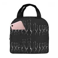Black King Chess The-chessboard Insulated Lunch Bag for Women Kids Leakproof Food Boxes Thermal Lunch Box Tote One Size