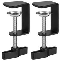 2 Pcs Desktop Metal Base C Clamps Table Mount Clamps Desk C Clamps Stainless Steel Hardware Clamps For Workbench Studio 9X5.5X3.5CM