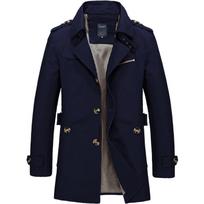 Mens Business Windbreaker Long Jackets Men Cotton Trench Coats Casual Spring Autumn Fashion Male Suit Streetwear Blazers Plus Size M