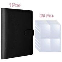 A5 Kpop Photocard Binder with 25 pages 4-Pocket Card Collector Album with 200 Card Slots PU Leather Cover Organizing Cards juoda