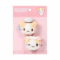 Sanrio plush toy face-shaped multi-clip hair clip Marshmallow