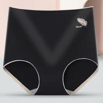 Women's Cotton Underwear Sexy Solid Color Panties Fashion Comfort  Briefs Plus Size High Waist Seamless Soft Panties Lingerie YSX XXL pilka