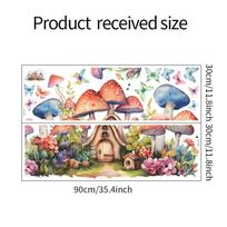 Animacinis Tapyba Drugelis Grybų Namelis Miegamojo Svetainės Sienų Puošyba Dekoratyviniai Sienų Lipdukai 30*90CM*2PCS/fun-c7
