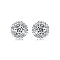 S925 Silver Earrings Moissanite Stellar Earrings Ear Jewelry gray