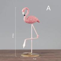 Naujos kūrybingos rožinės dervos figūrėlės Amatai Ins Flamingo Ornament Namų stalas Animacinių filmų priedai Svetainės darbalaukio puošmenos