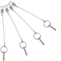 4-Pack 316 Stainless Steel Bimini Top Quick-Release Pins – 1/4  (6.3mm) X 38mm With Anti-Loss Lanyards – Marine Grade For Deck Hinges, Support Poles