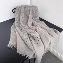 High-end Korean Polka Dot Printed Cotton and Linen Scarf In Winter Versatile Long Scarf Shawl More than 175cm