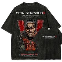 Hot Sale Classic Game METAL GEAR SOLID Graphic Print TShirt Unisex Women Retro Washed Cotton Oversized Fashion Top Summer New Tee L