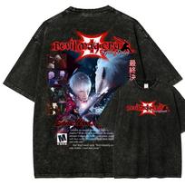 Devil May Cry Washed Tshirt Year round clothing personality Clothes Plus Size Unisex NewModel Couples Yk Short Sleeves soft S
