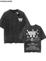 Chris Brown Tag Tshirt Breezy Bowl XX Tour  Washed Tshirt Men Clothing New in Top  Tees Mens TShirt Camisetas S