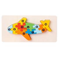 3D Wooden Puzzles Educational Cartoon Animals Early Learning Cognition Intelligence Puzzle Game For Children Wooden Puzzle