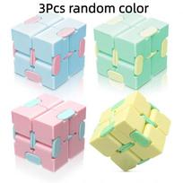 3Pcs Infinity Cube Flip Antistress Toy for Anxiety ADHD Autism Fidget Puzzle Game for Kids Fingertips Magic Finger Hand Gift