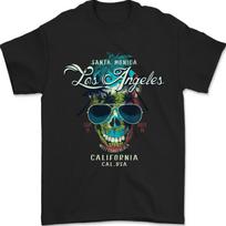 Los Angeles Surf Skull California Surfing TShirt 100 Cotton ONeck Summer Short Sleeve Casual Unisexs Tshirt Size S3XL S