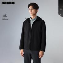 Lilang Men's Hooded Windproof Trench Coat 185/100A juoda