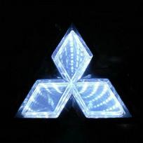 Car Front Rear Led Sticker Badge Light Emblem for Mitsubishi Outlander Eclipse Lancer 9 10 ASX L200 Colt Pajero Accessories balta