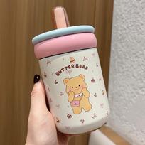 Baby Yoda The Mandalorian 500ml Insulated Travel Mug With Straw For Kids And Adults Pink