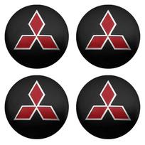 4Pcs 56mm For Mitsubishi Ralliart Outlander Pajero Lancer Car Wheel Center Hub Caps Badge Sticker Decals Decoration Accessories