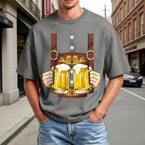 Men's Summer Short Sleeve T-Shirt Oktoberfest Beer Festival Print Casual Comfortable Crew Neck Tee for Outdoor Activities XL