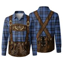Men's Oktoberfest 3D Print Loose Fit Long Sleeve Shirt Collared Button Down Shirt Vintage Casual Breathable Shirt for Outdoor Work and Party M
