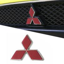 ABS for Mitsubishi Lancer ASX Colt Pajero V7 Outlander Eclipse Delica EVO Car Front Grille Badge Decal Cover Rear Emblem 6.2x5.2cm