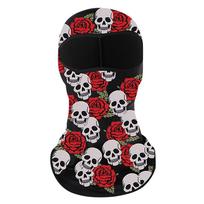 Skull Cycling Balaclava Breathable MTB Bicycle Full Face Cover Windproof Summer Sunscreen Headwear for Outdoor Sport raudona