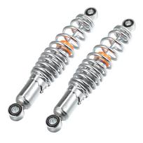 Motoforti 1 pora motociklo galinės pakabos amortizatorių tvirtas reguliuojamas 250 mm 50cc 70cc 90cc 125cc daugumai motociklų metalinis chromuotas