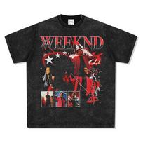 Hip Hop Nd Hooded Sweater The Weeknd Long Sleeve Vintage Print Short Sleeve Heavy Crew Neck Theweek Cotton S
