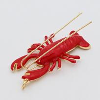 European Style Copper Enamel Lobster Pendant Necklace & Keychain Set Pendant Only