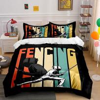 Fencing athletes with stripes. Bedding sets Duvet cover sets Duvet covers Pillowcases(1 * Duvet Cover 2 * Pillowcases without duvet insert) 135x200cm
