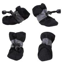 Nauji 4 vnt. Vandeniui atsparūs šunų batai Anti-slip Lietaus Sniego Batai Stori Šilti Mažoms Katėms Šunims Šuniukams Kojinės Batai (Black,2) juoda