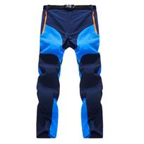 Outdoor Unisex Quick Drying Sun-Protective Color-Blocking Pants Man Waterproof Anti-UV Slim Trousers Woman Hiking Summer PreciouStore L mėlyna
