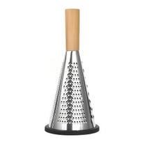 Vertical Cone Cheese Grater, Food Grade Stainless Steel Shredder for Parmesan, Wood Handle Vegetable Fruit Planer Small