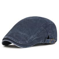 Sun Retro Denim Beret Hat Cotton Adjustable Painter Hat Baker Peaked Leisure Visor Cap Spring Summer Autumn Winter tamsiai mėlyna spalva