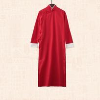 Men's Trench Coat Spring Autumn Long Jacket Kung Fu Overcoat Vintage Chinese Style Long Robe Child Adult Cross Talk Costumes S raudona
