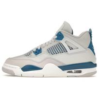 Air Jordan 4 Retro GS Military Blue 2024 Vaikų Kedai Balti Ne-Balti Neutraliai Pilki HF4281-141 36